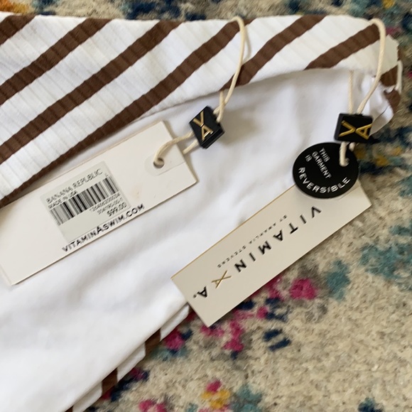 Vitamin A Swimwear Tulum Bottom in Marin Stripe L - Picture 7 of 10